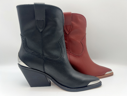 Lederne Stiefel geschlossener Zehenmetall-Entwurf Frauen Kleider-, echte lederne Halbstiefel des weichen Nappaleders, ABSferse mit Gummi-outsole