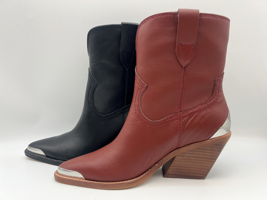 Lederne Stiefel geschlossener Zehenmetall-Entwurf Frauen Kleider-, echte lederne Halbstiefel des weichen Nappaleders, ABSferse mit Gummi-outsole