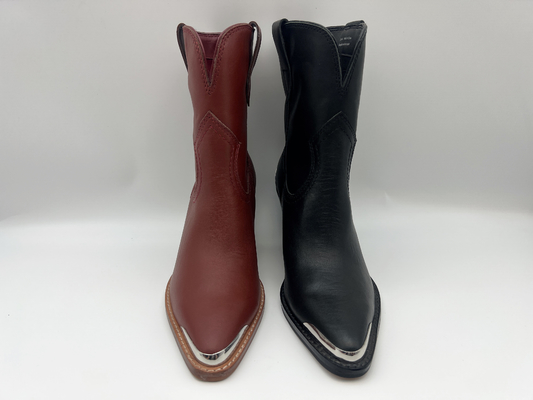 Lederne Stiefel geschlossener Zehenmetall-Entwurf Frauen Kleider-, echte lederne Halbstiefel des weichen Nappaleders, ABSferse mit Gummi-outsole