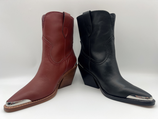 Lederne Stiefel geschlossener Zehenmetall-Entwurf Frauen Kleider-, echte lederne Halbstiefel des weichen Nappaleders, ABSferse mit Gummi-outsole