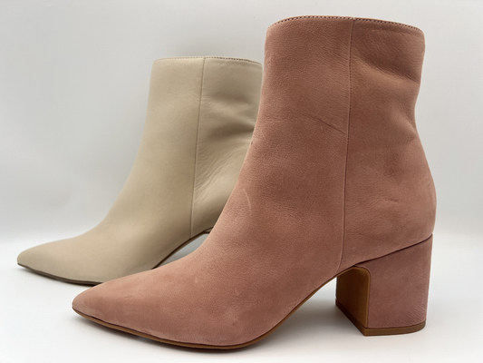 spitze Zehenhalbstiefel der Frauen mit Reißverschluss des Metall YKK, weiches Nappaleder echte lederne Kleiderstiefel
