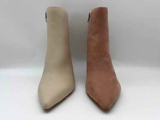 spitze Zehenhalbstiefel der Frauen mit Reißverschluss des Metall YKK, weiches Nappaleder echte lederne Kleiderstiefel
