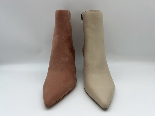 spitze Zehenhalbstiefel der Frauen mit Reißverschluss des Metall YKK, weiches Nappaleder echte lederne Kleiderstiefel