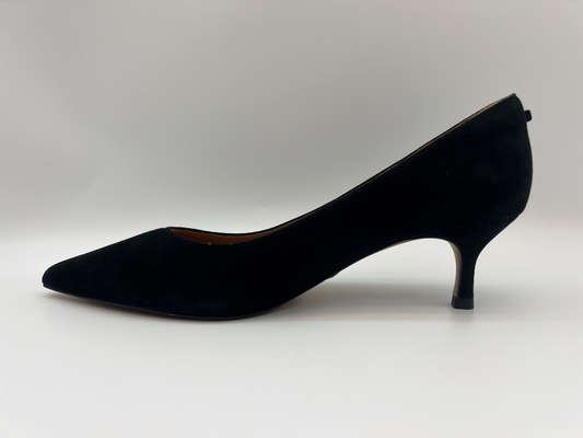 Geschlossenes Toe Low Heel Dress Shoes-Schwarz-weiches Velourleder der schwarzen bequemen Frauen