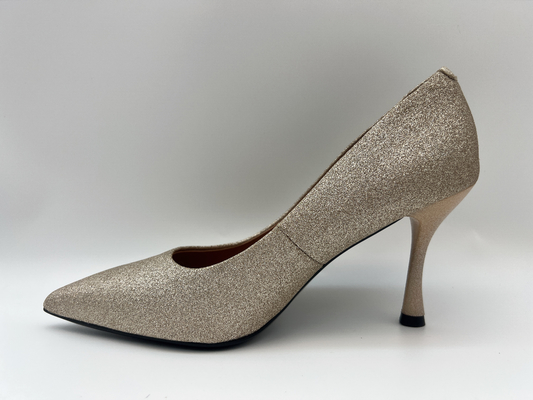 lt Gold die Schuhe der Funkeln-Frauen das 3 Zoll-Stilett schlossen Toe High Heel