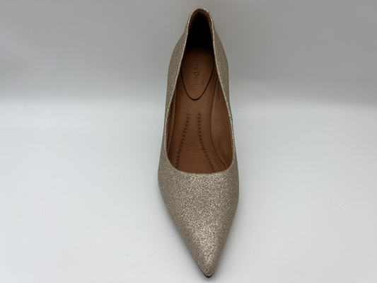 lt Gold die Schuhe der Funkeln-Frauen das 3 Zoll-Stilett schlossen Toe High Heel