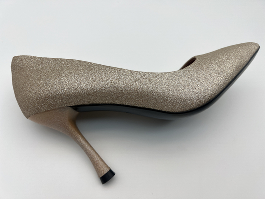 lt Gold die Schuhe der Funkeln-Frauen das 3 Zoll-Stilett schlossen Toe High Heel