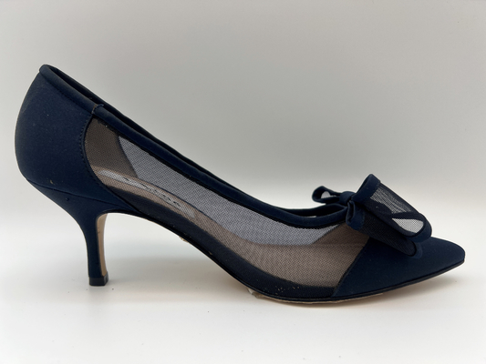 Die ledernen Abendschuh-Breathable Schwarzes SGS-Frauen gezeigt schloss Toe Heels With Mesh Butterfly