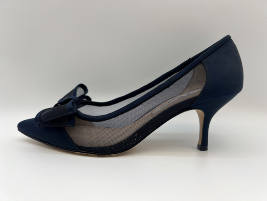 Die ledernen Abendschuh-Breathable Schwarzes SGS-Frauen gezeigt schloss Toe Heels With Mesh Butterfly