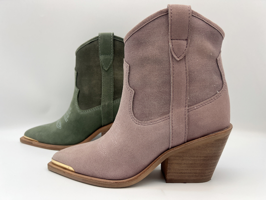 Kuhveloursleder und Segeltuch Kleiderstiefel oberer Frauen, Blume emboridery Entwurf ober, Metallzehenabdeckung und ABSferse