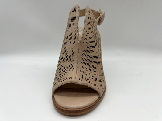 Brown/beige Velourleder-Schuhe öffnen Toe Round Toe Stiletto Heel-Sandalen
