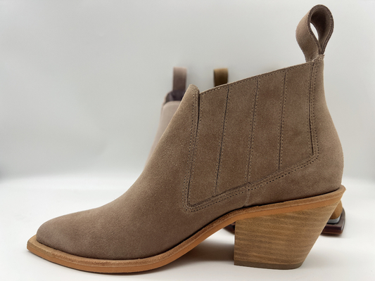 Halbstiefel brauner weicher Kuhvelourleder Frauen Kleider, ABSferse mit rutschfestem outsole TPR