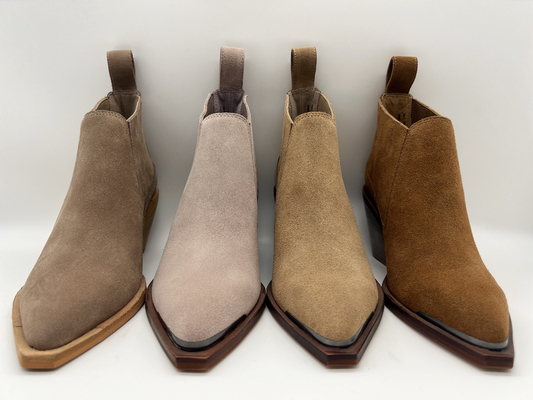 Halbstiefel brauner weicher Kuhvelourleder Frauen Kleider, ABSferse mit rutschfestem outsole TPR