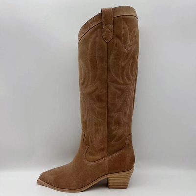 Weiches Kuhveloursleder Browns Stiefel echter lederner Frauen Kleider, TPR-outsole mit ABSferse