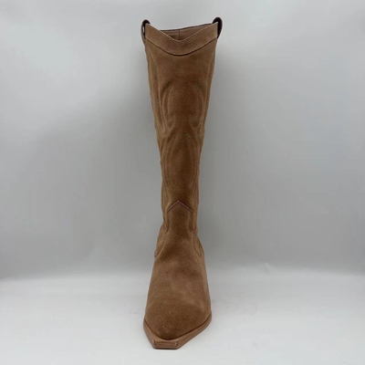 Weiches Kuhveloursleder Browns Stiefel echter lederner Frauen Kleider, TPR-outsole mit ABSferse