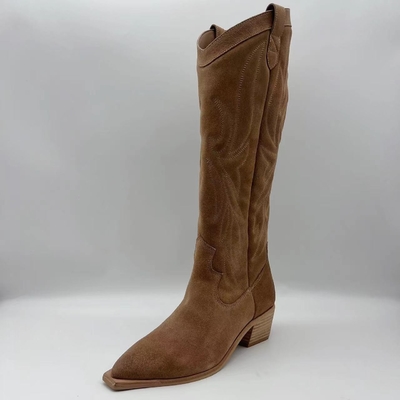 Weiches Kuhveloursleder Browns Stiefel echter lederner Frauen Kleider, TPR-outsole mit ABSferse