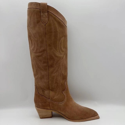 Weiches Kuhveloursleder Browns Stiefel echter lederner Frauen Kleider, TPR-outsole mit ABSferse