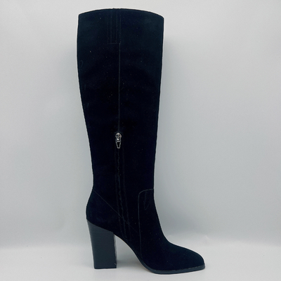 Schwarzes ledernes Quadrat Toe Ankle Boots/die hohen Halbstiefel der Frauen