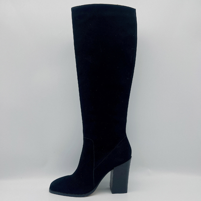 Schwarzes ledernes Quadrat Toe Ankle Boots/die hohen Halbstiefel der Frauen