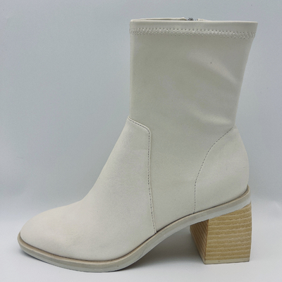 Weiche nähende Damen ringsum Toe Leather Ankle Boots White bequem