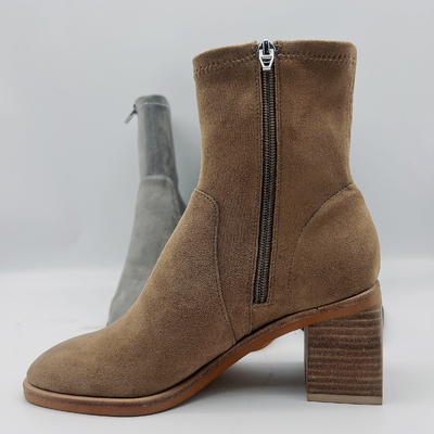 Büro-Damen-Leopard-Druck-Halbstiefel-beige Tan Black Soft Nappa Leather-Oberleder