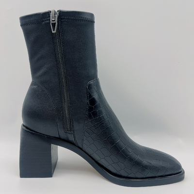 Schwarze spitze Toe Ankle Boots Square Abs-Ferse der zufälligen Frauen mit TPR Outsole