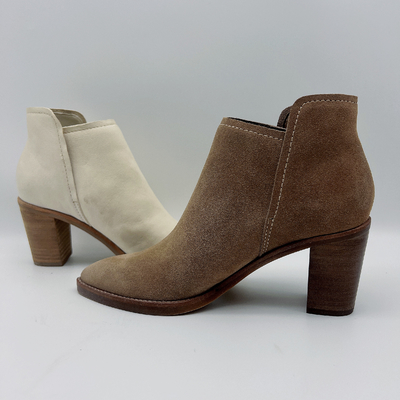 Entbeinen lederne Stiefel der kundenspezifischen Frauen Kleiderweiches Nappaleder-/Kuh-Velourleder-Oberleder