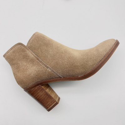 Entbeinen lederne Stiefel der kundenspezifischen Frauen Kleiderweiches Nappaleder-/Kuh-Velourleder-Oberleder