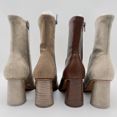 Weg von den ledernen Stiefeln weiche Tan Waterproof Leather Ankle Boots der weißen Frauen Kleider