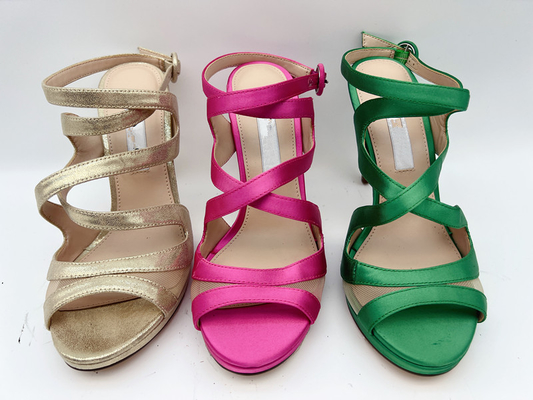 3 Zoll-Damen-weiche lederne Sandale-offene Toe Elastic Stiletto High Heel-Sandalen
