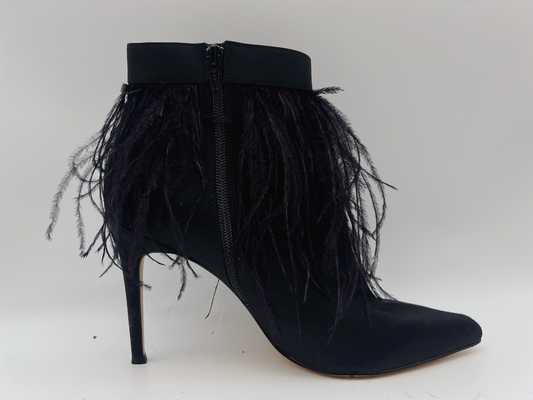 Die echten Lederstiefel der schwarzen Frauen, Stilett-Ferse zeigten Toe Ankle Boots