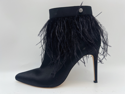 Die echten Lederstiefel der schwarzen Frauen, Stilett-Ferse zeigten Toe Ankle Boots
