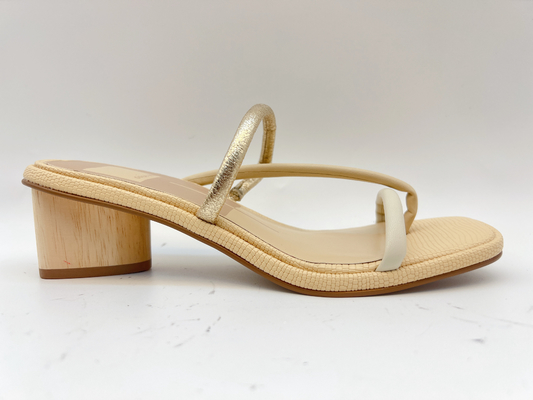 Ein Bügel-Damen-Sommer-Pantoffel-Gold/Beige-weiche bequeme Pantoffel