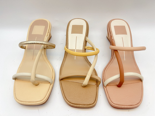 Ein Bügel-Damen-Sommer-Pantoffel-Gold/Beige-weiche bequeme Pantoffel