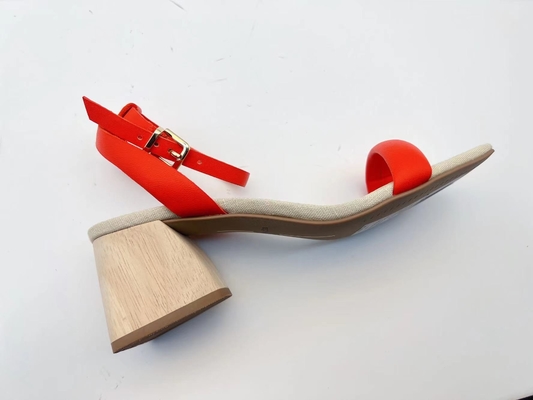 Orange Damen überziehen weich Sandale-einzelner Bügel-offenes Toe With Soft Nappa Leather-Oberleder mit Leder