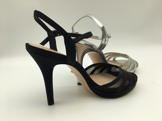 Hohen Absatzes der Stilett-Damen-silberne Sandalen des weichen ledernen Sandale-offenen Zehen-5cm