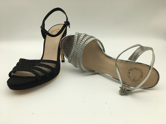 Hohen Absatzes der Stilett-Damen-silberne Sandalen des weichen ledernen Sandale-offenen Zehen-5cm