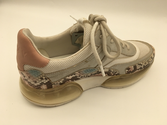 Damen zacken Pythonschlangen-Druck-Schuhe, bequeme lederne Tennis-Schuhe aus