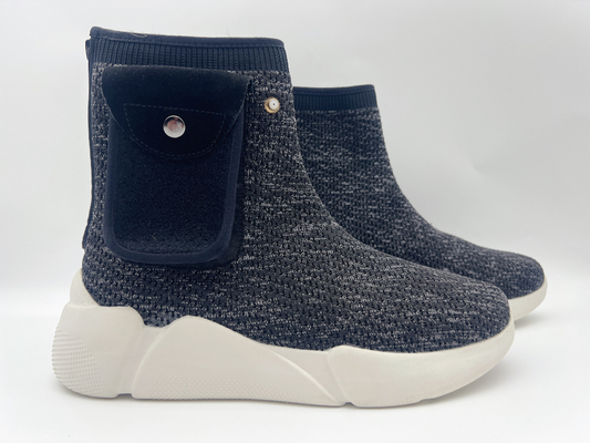 Der schwarze Beleg-beständige Arbeits-Schuh-Marine-Mischung der Frauen bequem