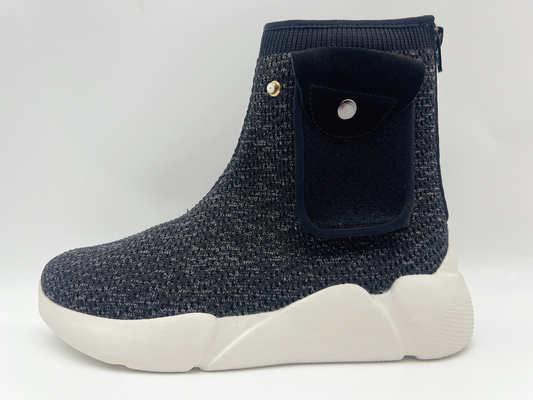 Der schwarze Beleg-beständige Arbeits-Schuh-Marine-Mischung der Frauen bequem