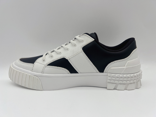 Weiße und schwarze lederne wandernde Schuh-Damen mit haltbarem einzigem GUMMIROHS