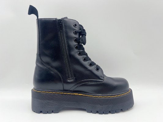 Kuh-schwarze wasserdichte die Arbeits-Schuhe der hohen Knöchel-Lederschuh-Frauen