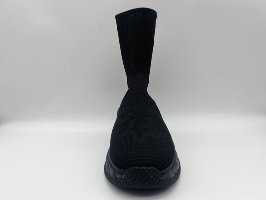 Komfort gleitet nicht flache Schuhe, dauerhafte schwarze lederne hohe Spitzenschuhe