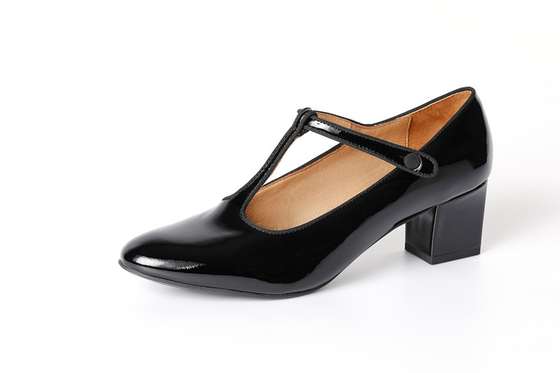 Schwarzes weißes Leder pumpt ABS-Ferse Poited Toe Closed Toe With 2cm die Schuhe der Frauen