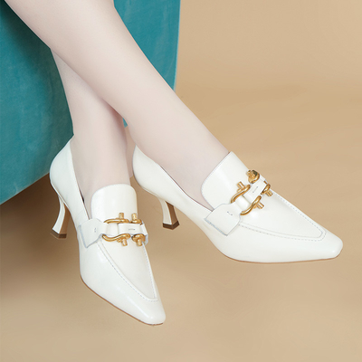 Bequeme der Müßiggänger-Schuhe der schwarzen/weißen Frauen, weicher Kuh-Lederschuhe SGS