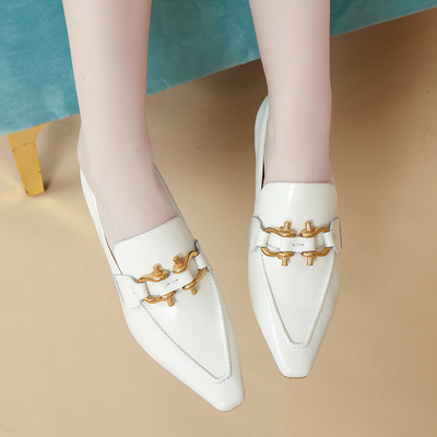 Bequeme der Müßiggänger-Schuhe der schwarzen/weißen Frauen, weicher Kuh-Lederschuhe SGS