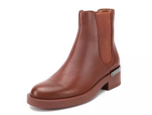 Kundengebundener lederner Kurzstiefel Brown Logo And Sizes Breathable Womens und Schwarzes