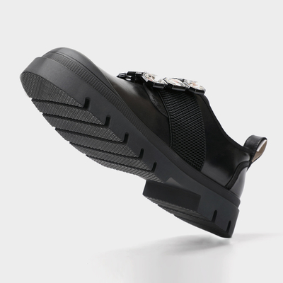 Schwarze Wohnung für Frauen neue Stile Bürodame Schuh, lässiger Mary Jane flacher Schuh