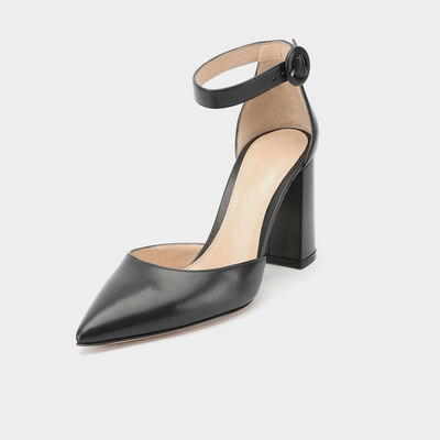 Quadratische Ferse Tan Ankle Strap Shoes, 8cm Knöchel-Bügel-Damenabendschuhe