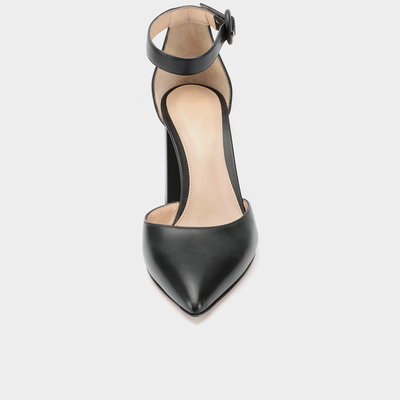 Quadratische Ferse Tan Ankle Strap Shoes, 8cm Knöchel-Bügel-Damenabendschuhe